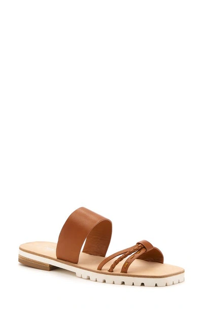 Botkier Mindy Braided Leather Flat Sandals In Brown