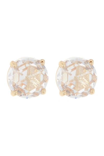 Kate Spade Round Cz Stud Earrings In Clear/gold