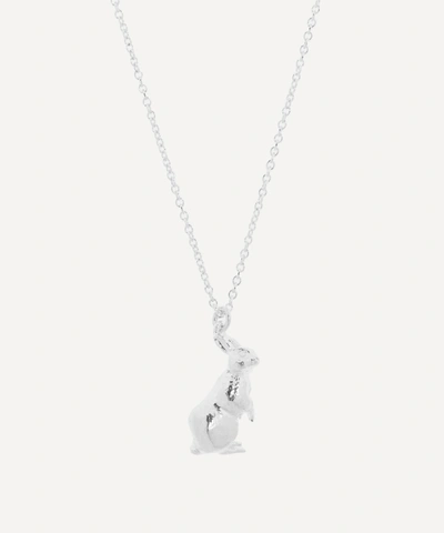 Alex Monroe Silver White Rabbit Pendant Necklace