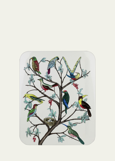 Fornasetti Tray Uccelli In Multicolour
