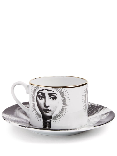 Fornasetti Tea Cup Tema E Variazioni Lampadina In White/black/gold