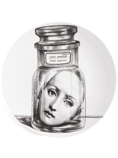 Fornasetti Wall Plate Tema E Variazioni N.166 In White/black