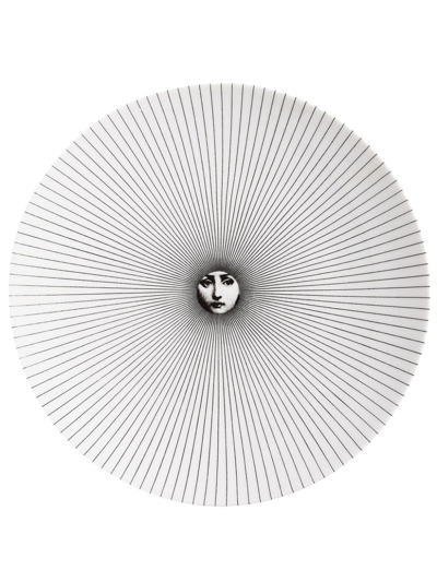 Fornasetti Wall Plate Tema E Variazioni N.320 In White/black