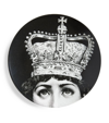 Fornasetti Tema E Variazioni N. 369 Coronation Crown Wall Plate In White/black