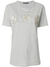 Alexander Mcqueen Sequinned Creature Appliqués T-shirt In Grey