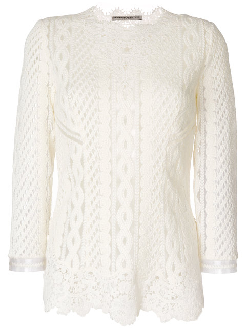 Ermanno Scervino Lacy Top - White | ModeSens