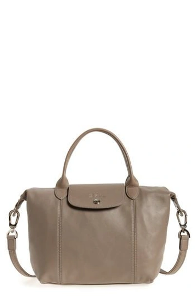 Longchamp le Pliage Cuir Leather Handbag Grey In Pebble ModeSens