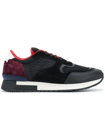 Givenchy Runner Active Low-top Leather And Suede Trainers In Black/red