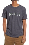 Rvca Logo T-shirt In Black/ Green