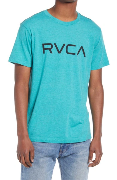 Rvca Logo T-shirt In Turquoise
