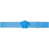 Versace Medusa Head Leather Belt In Blue-blue- Gold