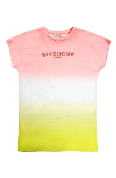 Givenchy Kids' Logo Dip Dye T-shirt Dress In Pink