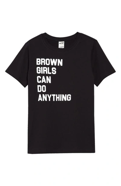 Typical Black Tees Kids' Brown Girls Can Do Anything Te In Black