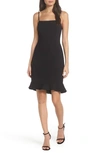 French Connection Whisper Sweetheart Dress In Black