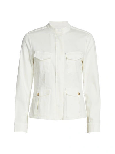 Nic + Zoe Garment Dyed Denim Jacket In Paper White