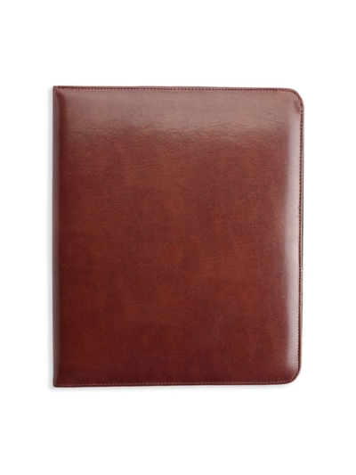 Royce New York One-inch Leather Ring Binder In Brown