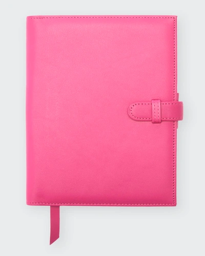 Royce New York Personalized Executive Leather Daily Planner In Bright Pink