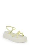 Vagabond Shoemakers Courtney Strappy Platform Sandal In Lemon