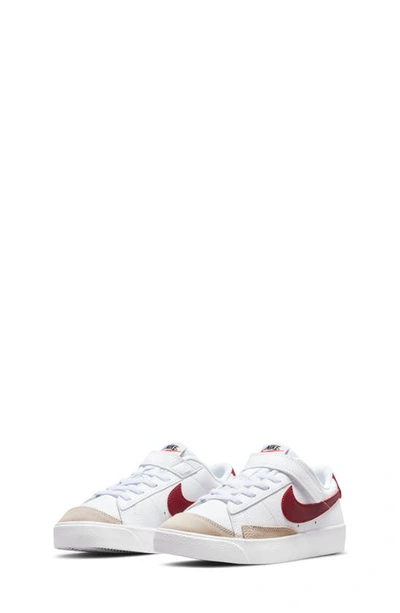 Nike Kids' Blazer Low '77 Low Top Sneaker In White/team Red-white-black