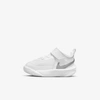 Nike Team Hustle D 10 Baby/toddler Shoes In White,volt,photon Dust,metallic Silver
