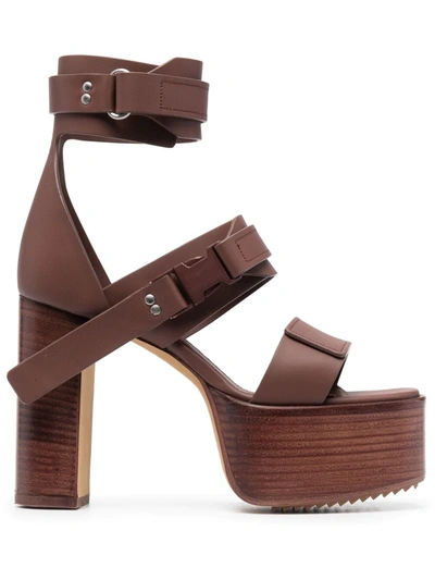 Rick Owens Women's  Brown Leather Sandals