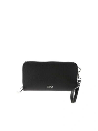 Gum Gianni Chiarini Metallic Logo Wallet In Black In Black