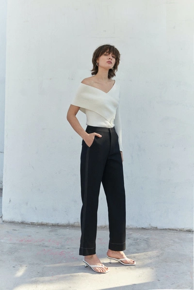 Viktoria Chan Viola Trousers With Side Lines In Black