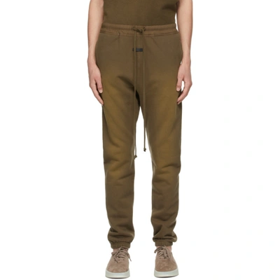 Fear Of God The Vintage Tapered Fleece-back Cotton-jersey Sweatpants In Brown