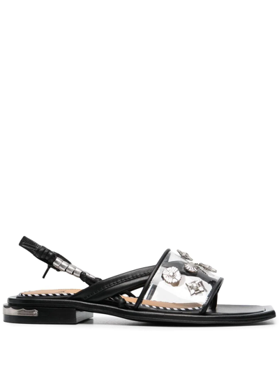 Toga Black Clear Strap Sandals