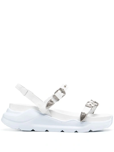 Toga Buckled-strap Leather Platform Sandals In White