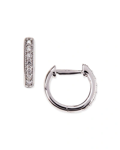 Jude Frances Small 18k White Gold Huggie Hoop Earrings With Diamonds, 11mm