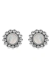 Lagos Maya Circle Stud Earrings In Silver/ White Mother Of Pearl
