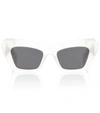 Loewe 50mm Cat Eye Sunglasses In White/gray Solid