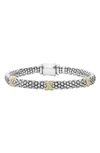 Lagos Signature Caviar Diamond Rope Bracelet In Silver/ Gold