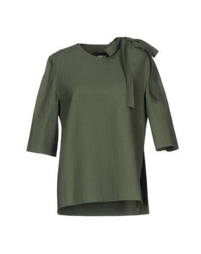 Yang Li Shirts & Blouses With Bow In Military Green