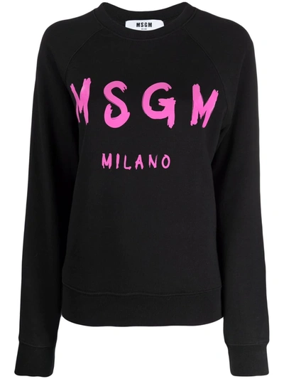 Msgm Women's 3141mdm51321779999 Black Cotton Sweatshirt In Nero