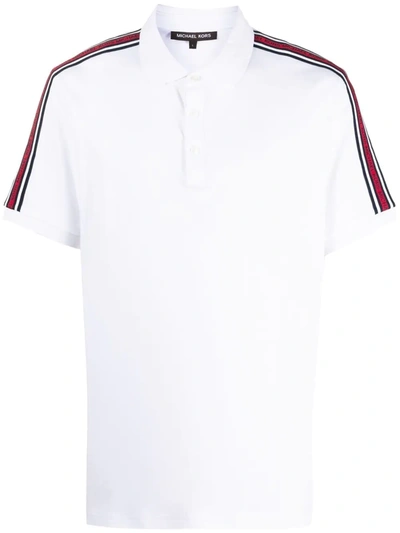 Michael Kors Logo-print Cotton Polo Shirt In White
