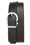 Ferragamo Reversible Leather Belt In Black