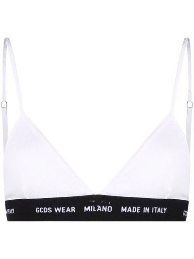 Gcds Logo-underband Triangle Bra In White