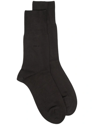 Cdlp Logo-print Knitted Socks In Grey