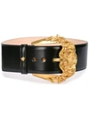 Versace Baroque Buckle Belt In Black