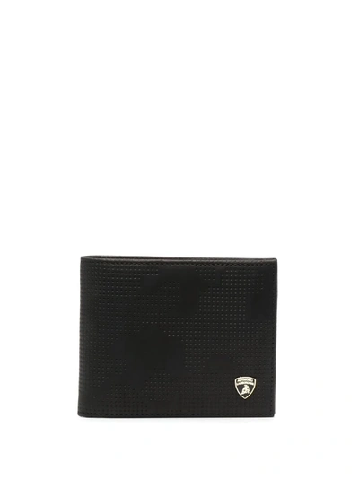 Automobili Lamborghini Perforated Bifold Wallet In Black