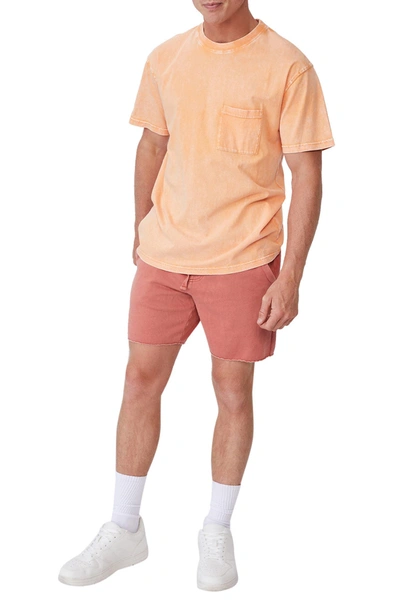 Cotton On Men's Pigment Fleece Shorts In Dark Orange