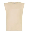 Allsaints Womens Ochre Yellow Coni Sleeveless Organic-cotton Vest Top M