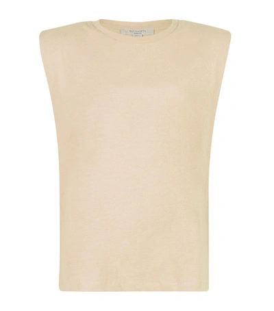 Allsaints Womens Ochre Yellow Coni Sleeveless Organic-cotton Vest Top M In Ochre Yellow