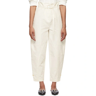 Stella Mccartney Daisy Off-white Tapered Trousers In Cream