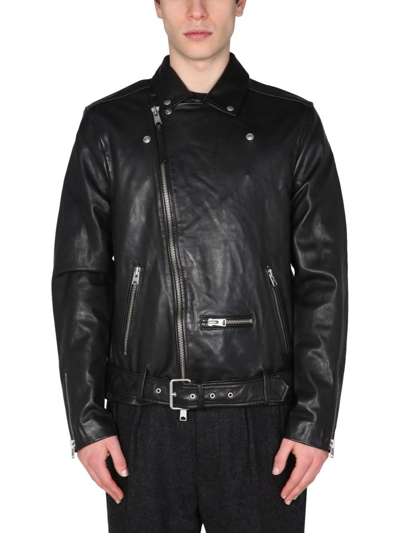 Allsaints Wick Leather Biker Jacket In Black