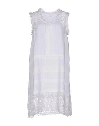 120% Lino Short Dress In White