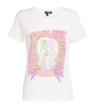 Paige Womens White Ellison Malibu-print Cotton-blend T-shirt M