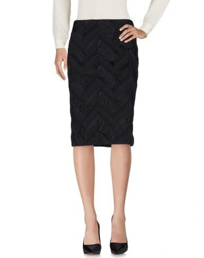 Issey Miyake Knee Length Skirt In Black